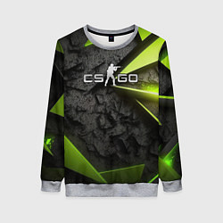 Женский свитшот CS GO green black abstract