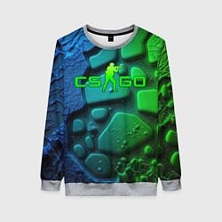 Женский свитшот CS GO green black abstract