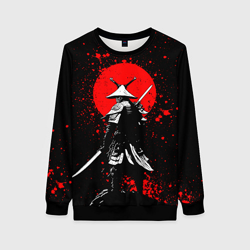 Женский свитшот Призрак цусимы - самурай / 3D-Черный – фото 1