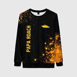 Женский свитшот Papa Roach - gold gradient: надпись, символ