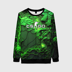 Свитшот женский CS GO green abstract, цвет: 3D-черный