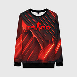 Свитшот женский CS GO red neon, цвет: 3D-черный