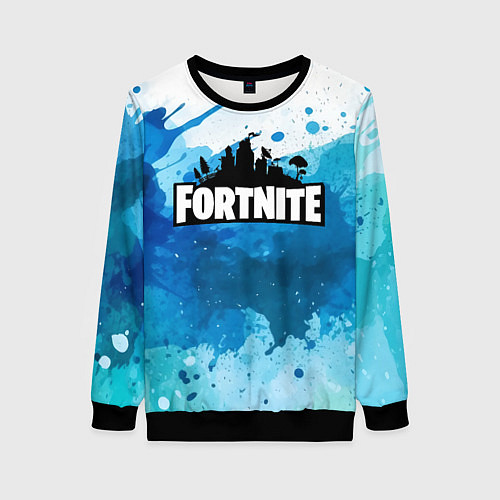 Женский свитшот Fortnite Logo Paint / 3D-Черный – фото 1