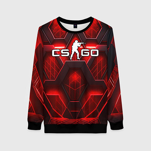 Женский свитшот CS GO red space abstract / 3D-Черный – фото 1