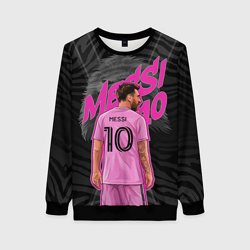 Женский свитшот Лионель Месси Интер Майами / 3D-Черный – фото 1