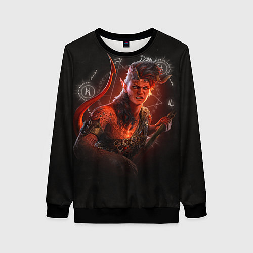 Женский свитшот Karlach - Baldurs Gate 3 / 3D-Черный – фото 1