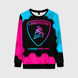 Свитшот женский Lamborghini - neon gradient, цвет: 3D-черный