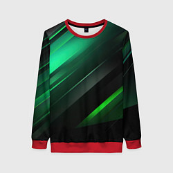 Женский свитшот Black green abstract