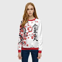 Свитшот женский Цветущее дерево сакуры, цвет: 3D-красный — фото 2