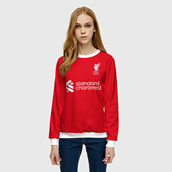Свитшот женский Вирджил ван Дейк Ливерпуль форма 2324 домашняя, цвет: 3D-белый — фото 2