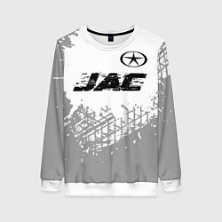 Свитшот женский JAC speed на светлом фоне со следами шин: символ с, цвет: 3D-белый