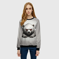 Свитшот женский Агрессивный медвежонок, цвет: 3D-черный — фото 2