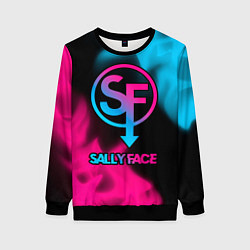 Свитшот женский Sally Face - neon gradient, цвет: 3D-черный