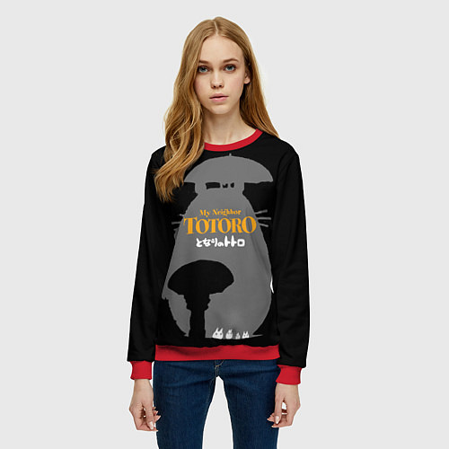 Женский свитшот Сосед - Тоторо / 3D-Красный – фото 3