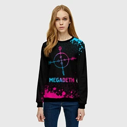 Свитшот женский Megadeth - neon gradient, цвет: 3D-черный — фото 2