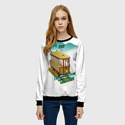 Свитшот женский Пятигорский трамвай, цвет: 3D-черный — фото 2