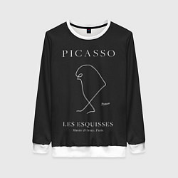 Женский свитшот Птица на черном - Пабло Пикассо