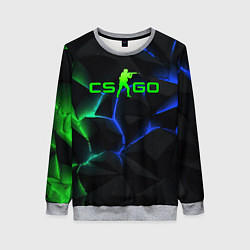 Женский свитшот CS GO green blue neon