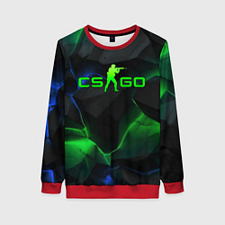 Свитшот женский CS GO dark green, цвет: 3D-красный