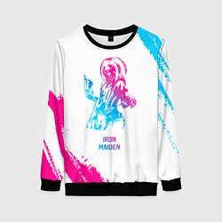 Женский свитшот Iron Maiden neon gradient style