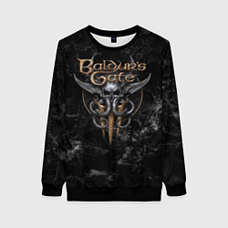 Свитшот женский Baldurs Gate 3 dark logo, цвет: 3D-черный