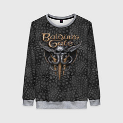 Свитшот женский Baldurs Gate 3 logo dark black, цвет: 3D-меланж