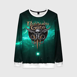Свитшот женский Baldurs Gate 3 logo green, цвет: 3D-белый