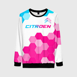 Свитшот женский Citroen neon gradient style: символ сверху, цвет: 3D-черный