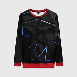 Свитшот женский Black texture neon line, цвет: 3D-красный