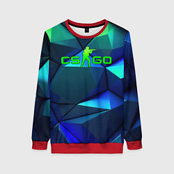 Свитшот женский CSGO blue green gradient, цвет: 3D-красный