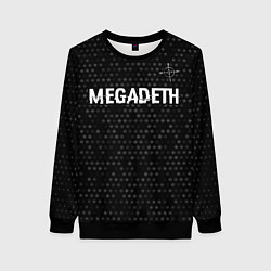 Свитшот женский Megadeth glitch на темном фоне: символ сверху, цвет: 3D-черный