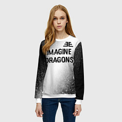 Свитшот женский Imagine Dragons glitch на светлом фоне: символ све, цвет: 3D-белый — фото 2
