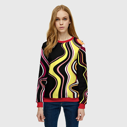 Женский свитшот Дисгармония / 3D-Красный – фото 3