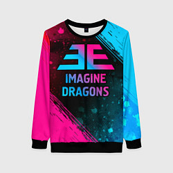 Свитшот женский Imagine Dragons - neon gradient, цвет: 3D-черный