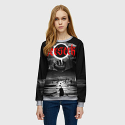 Свитшот женский Берсерк и закат, цвет: 3D-меланж — фото 2
