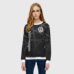 Свитшот женский Volkswagen - classic black, цвет: 3D-белый — фото 2