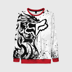 Свитшот женский Fox motocross - белый дракон, цвет: 3D-красный