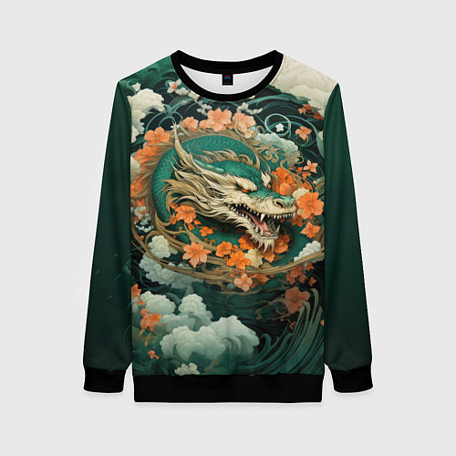 Женский свитшот Облачный дракон Irezumi / 3D-Черный – фото 1