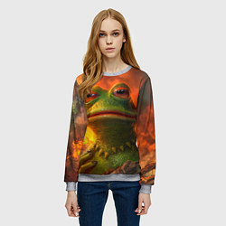 Свитшот женский Пепе в огне, цвет: 3D-меланж — фото 2
