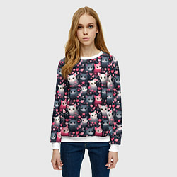 Свитшот женский Котики цветочки милота, цвет: 3D-белый — фото 2