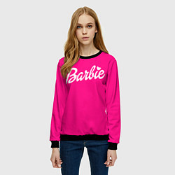 Свитшот женский Барби розовая, цвет: 3D-черный — фото 2