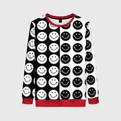 Свитшот женский Smiley black and white, цвет: 3D-красный