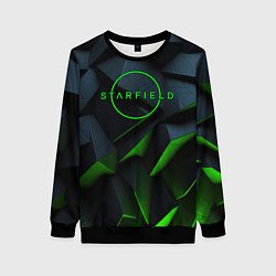 Женский свитшот Starfield black green logo