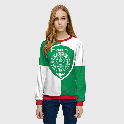 Женский свитшот ФК Ахмат / 3D-Красный – фото 3