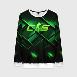 Свитшот женский CS2 green background, цвет: 3D-белый