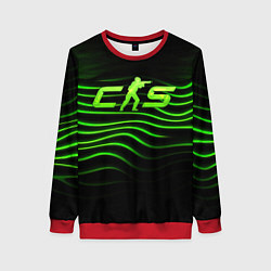 Свитшот женский CS2 green logo, цвет: 3D-красный