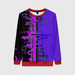 Женский свитшот Кибер-глитч фиолетовый