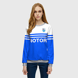 Свитшот женский ФК Ротор - синии линии, цвет: 3D-меланж — фото 2
