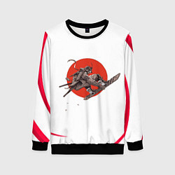 Свитшот женский Кибер-самурай, цвет: 3D-черный