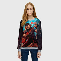 Свитшот женский ACDC rock music, цвет: 3D-меланж — фото 2